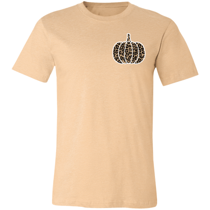 Leopard Pumpkin Fall graphic t-shirt in Heather Sand Dune