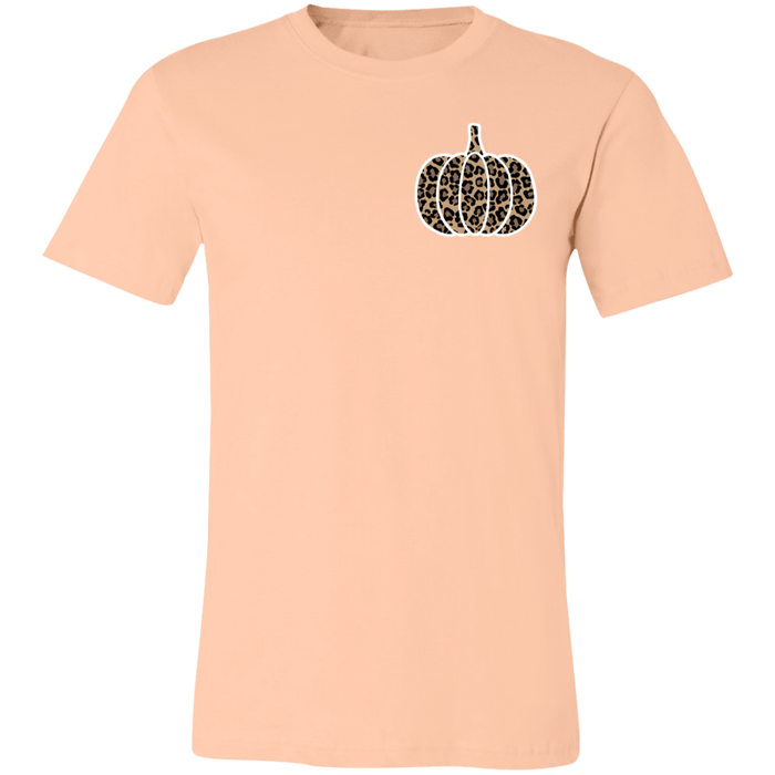 Leopard Pumpkin Fall graphic t-shirt in Heather Peach