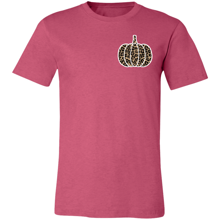 Leopard Pumpkin Fall graphic t-shirt in Heather Raspberry