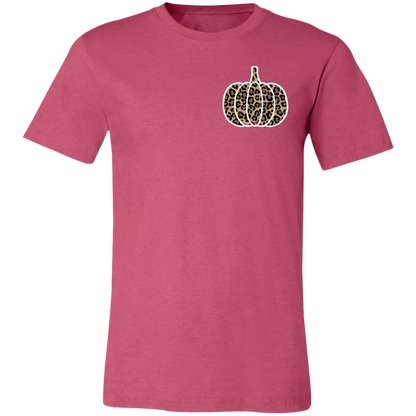 Leopard Pumpkin Fall graphic t-shirt in Heather Raspberry