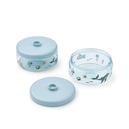 Liewood - Dominique Baby Food Tritan Boxes 500ml - Sea Creature / Sandy - Mabel & Fox