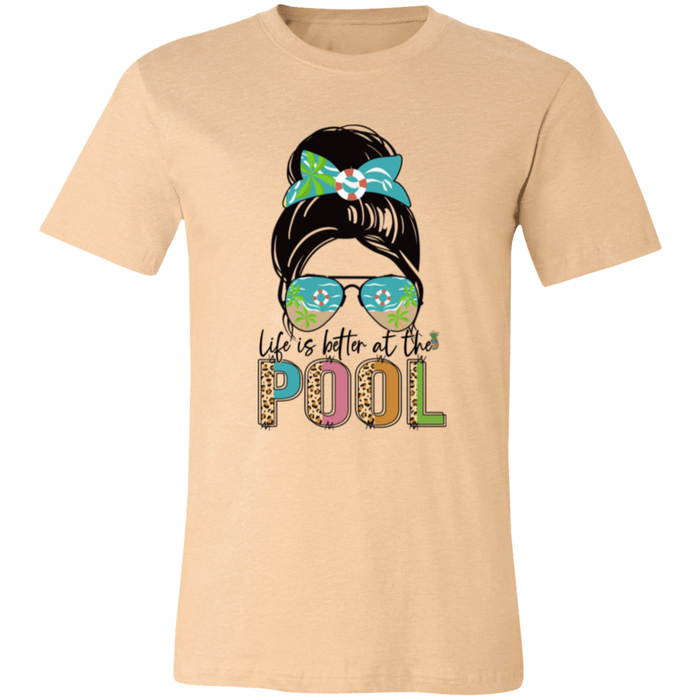 Life's Is Better At The Pool graphic t-shirt in Heather Sand Dune