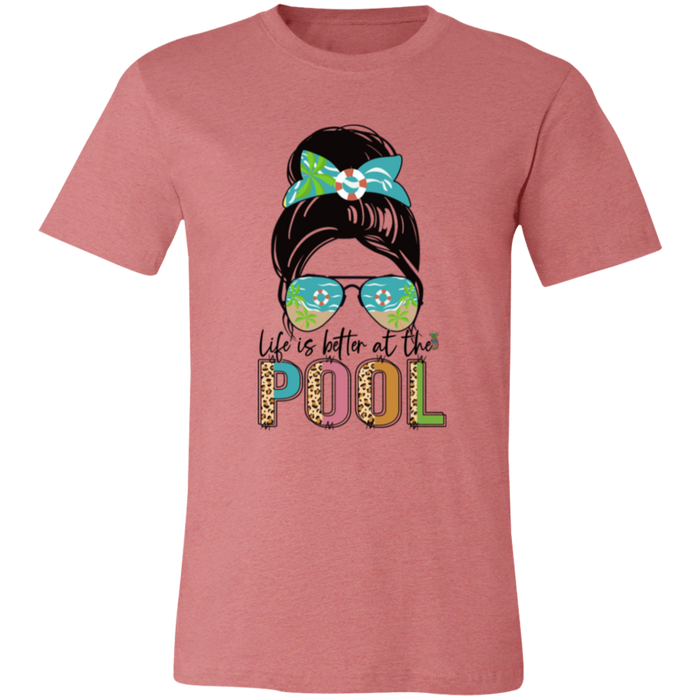 Life's Is Better At The Pool graphic t-shirt in Heather Mauve