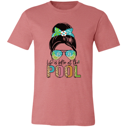 Life's Is Better At The Pool graphic t-shirt in Heather Mauve