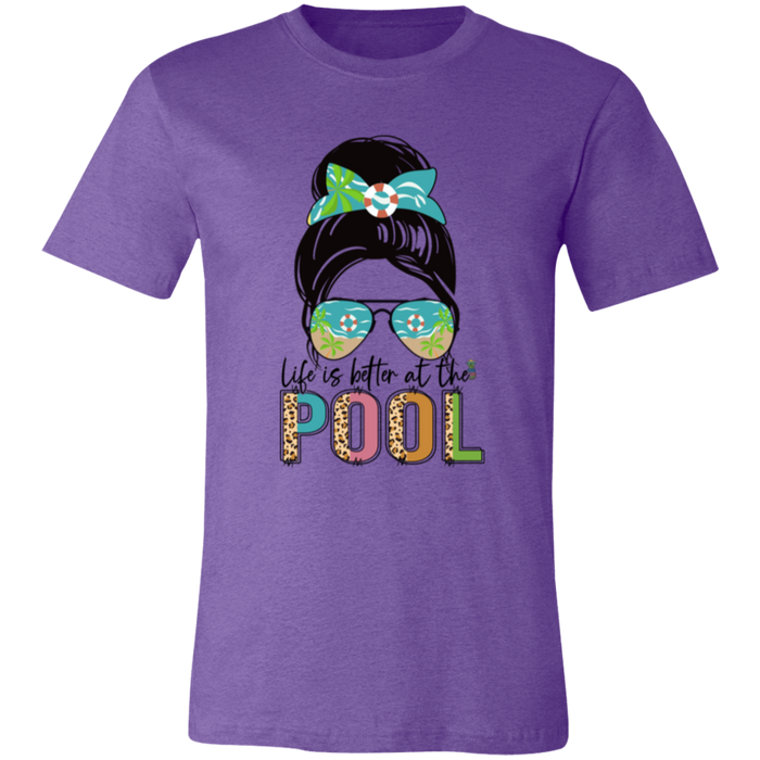 Life's Is Better At The Pool graphic t-shirt in Heather Team Purple