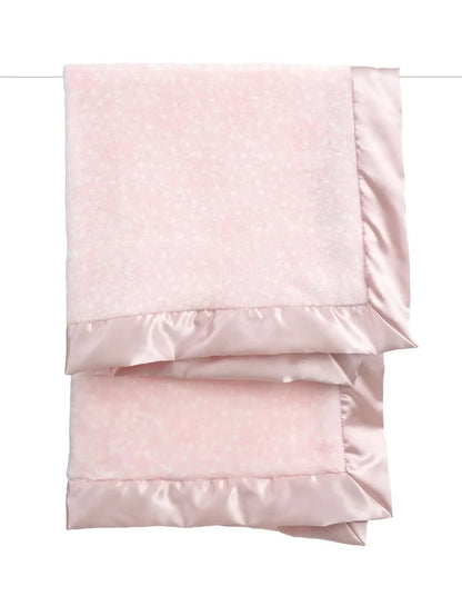 Little Giraffe - Powder Pink Plush Deluxe Dot Blanket