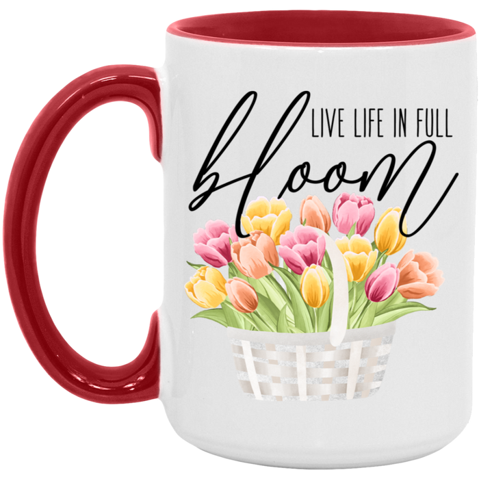 Live Life In Full Bloom ceramic coffee mug, product photo 3