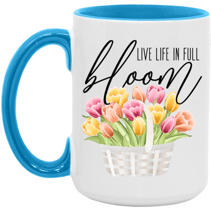 Live Life In Full Bloom ceramic coffee mug, product photo 4