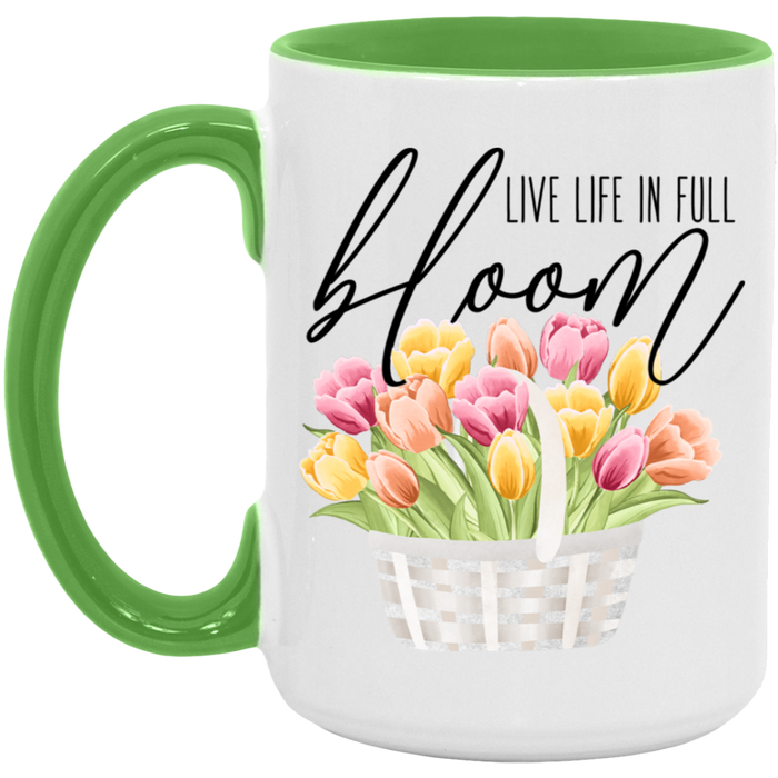 Live Life In Full Bloom ceramic coffee mug, product photo 5