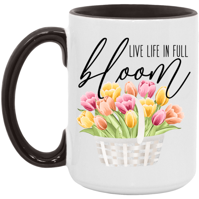 Live Life In Full Bloom ceramic coffee mug, product photo 6