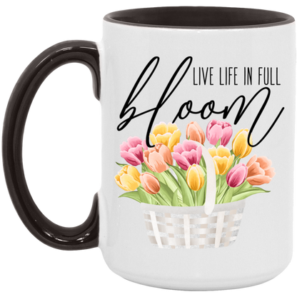Live Life In Full Bloom ceramic coffee mug, product photo 6