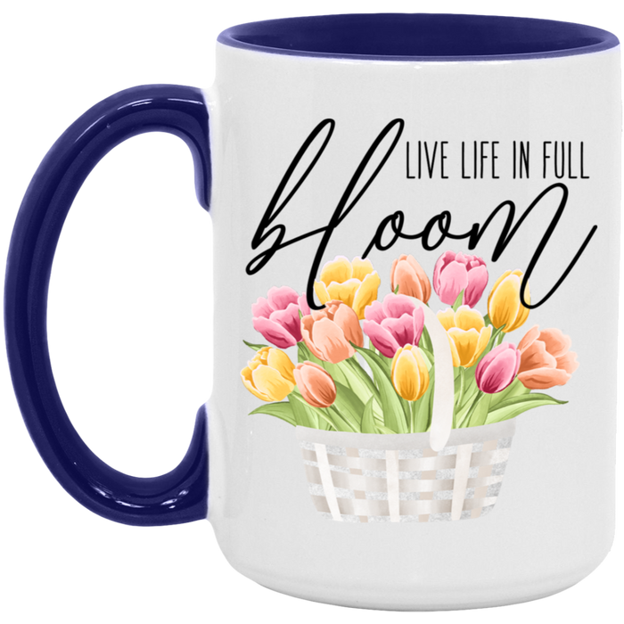 Live Life In Full Bloom ceramic coffee mug, product photo 7