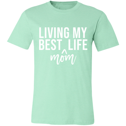 Living My Best MOM Life graphic t-shirt in Heather Mint