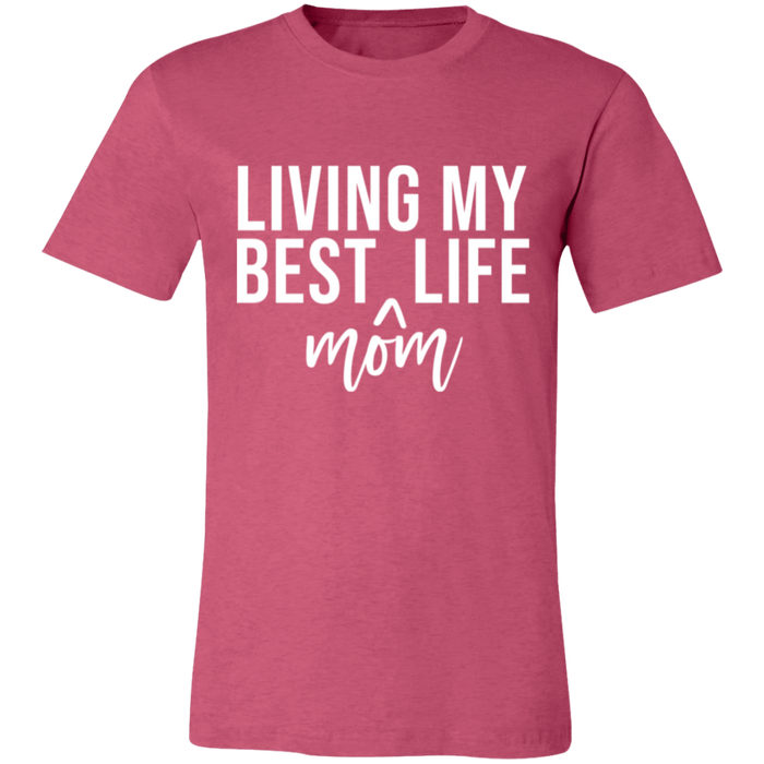 Living My Best MOM Life graphic t-shirt in Heather Raspberry