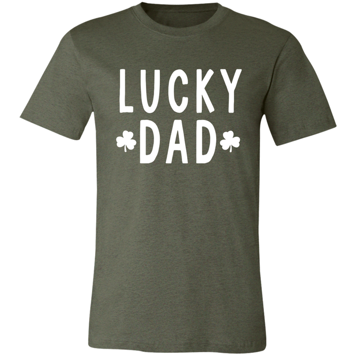 Lucky Dad graphic t-shirt in Heather Military Green