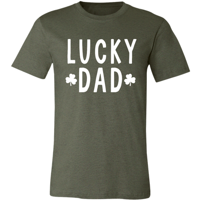 Lucky Dad graphic t-shirt in Heather Military Green