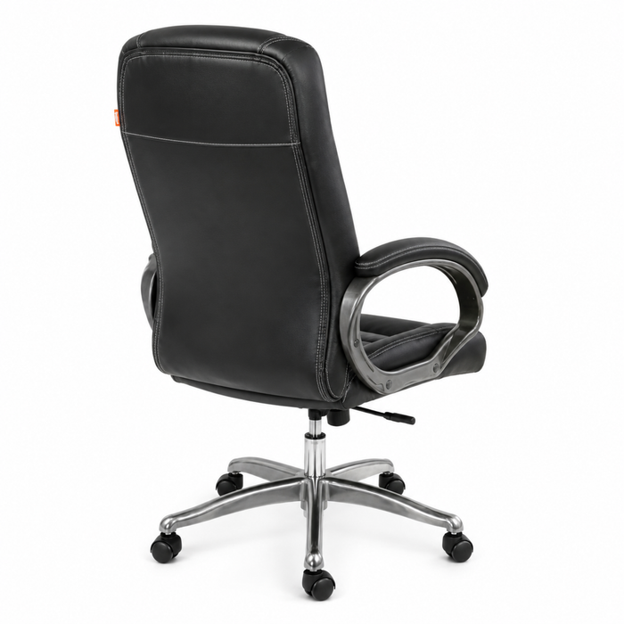 Luxury Director Office Chair, Leatherette Upholstery with High Back Support and Chrome Powder Finish Base