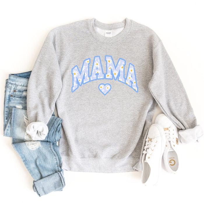 Mama Floral Daisy Sweatshirt (Blue), product photo 2