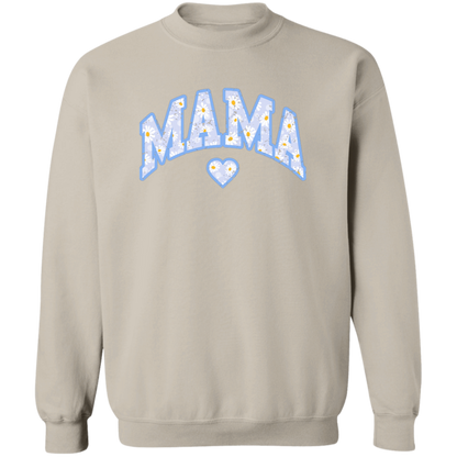 Mama Floral Daisy Sweatshirt (Blue) in Sand