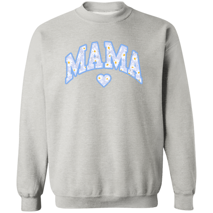 Mama Floral Daisy Sweatshirt (Blue) in Ash