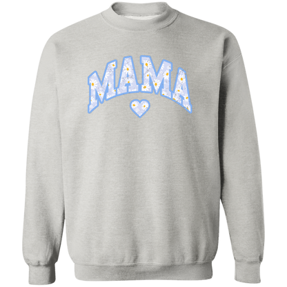 Mama Floral Daisy Sweatshirt (Blue) in Ash