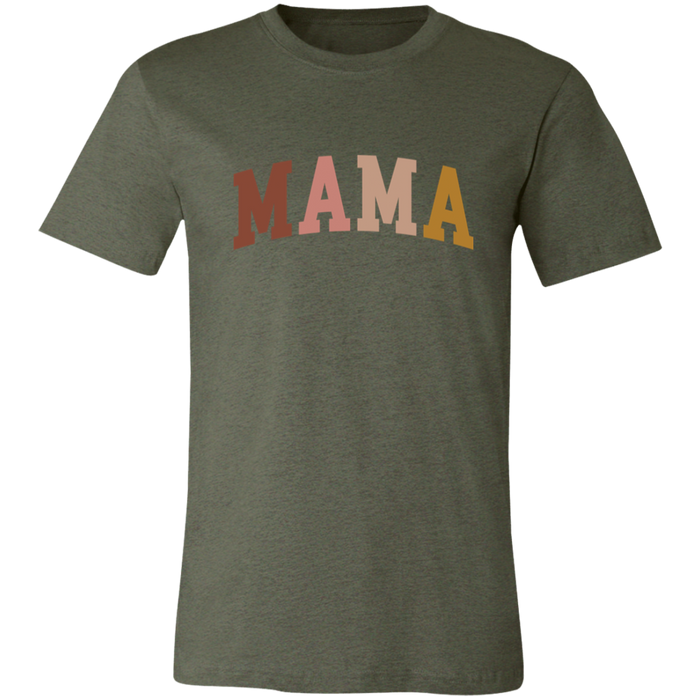 Mama Neutral Color Block graphic t-shirt in Heather Military Green