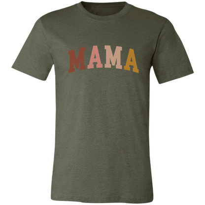 Mama Neutral Color Block graphic t-shirt in Heather Military Green