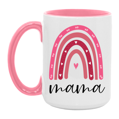 Mama Pink Rainbow ceramic coffee mug