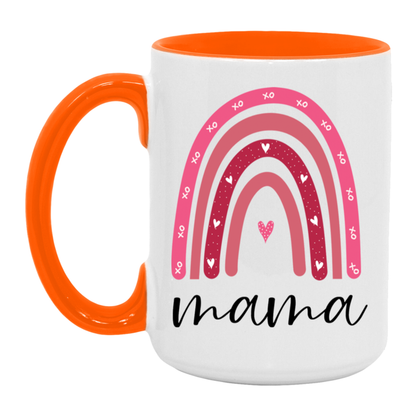 Mama Pink Rainbow ceramic coffee mug, product photo 2