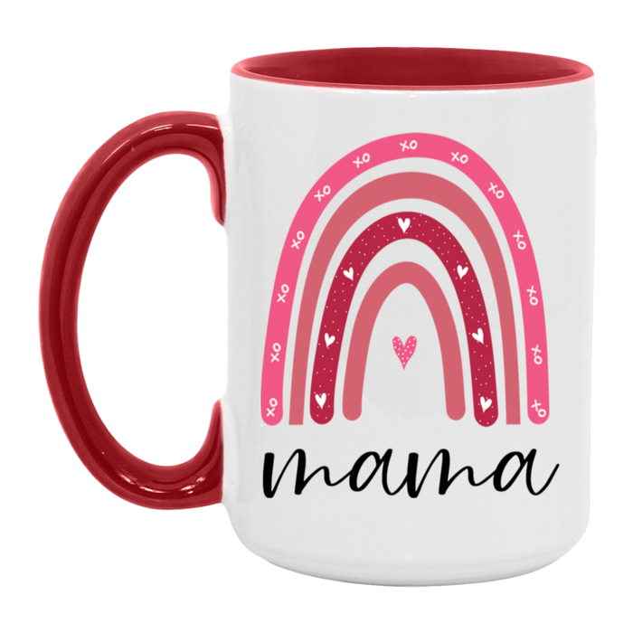 Mama Pink Rainbow ceramic coffee mug, product photo 3