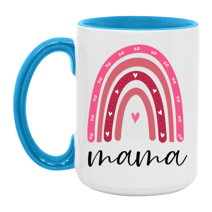 Mama Pink Rainbow ceramic coffee mug, product photo 4