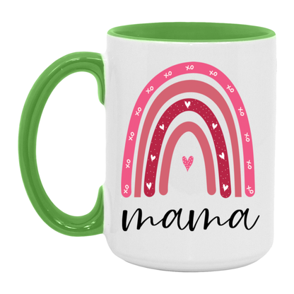 Mama Pink Rainbow ceramic coffee mug, product photo 5