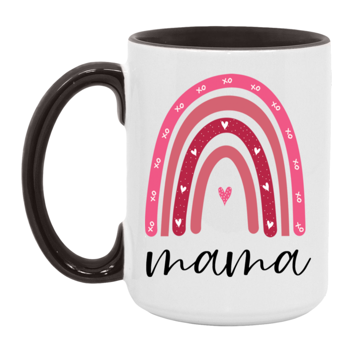 Mama Pink Rainbow ceramic coffee mug, product photo 6