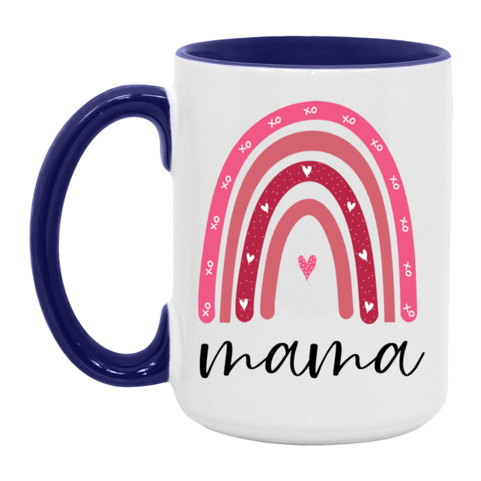 Mama Pink Rainbow ceramic coffee mug, product photo 7