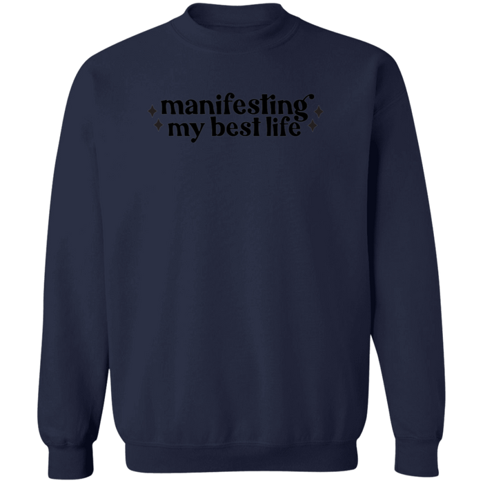 Manifesting my Best Life crewneck sweatshirt in Navy