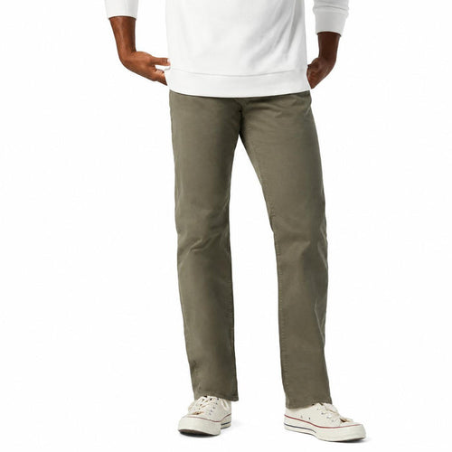 Mavi Men's Zach straight leg jeans in dusty olive twill with a regular rise and soft brushed finish.