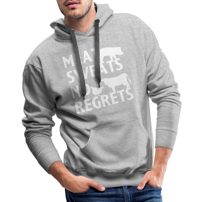 Meat Sweats No Regrets BBQ Men’s Premium Hoodie - heather grey