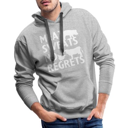 Meat Sweats No Regrets BBQ Men’s Premium Hoodie - heather grey