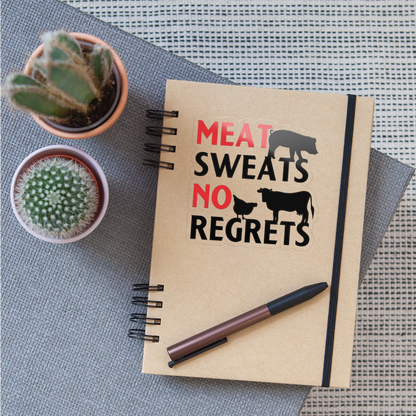 Meat Sweats No Regrets BBQ Sticker - transparent glossy