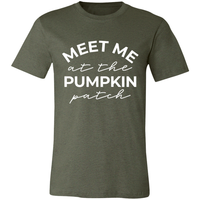 Meet Me At The Pumpkin Patch graphic t-shirt in Heather Military Green