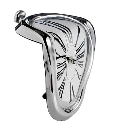 Gadget Gerbil Silver Melting Clock Shelf Decor