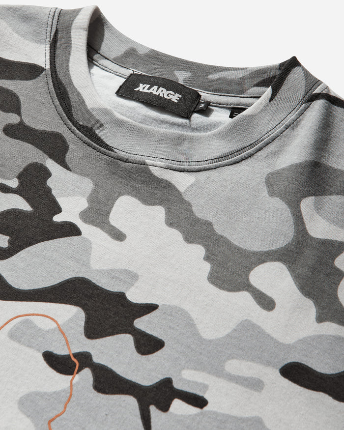 XLARGE CAMO URBAN LOGO S/S TEE GREY T-Shirts Shortsleeve 201261011011 11