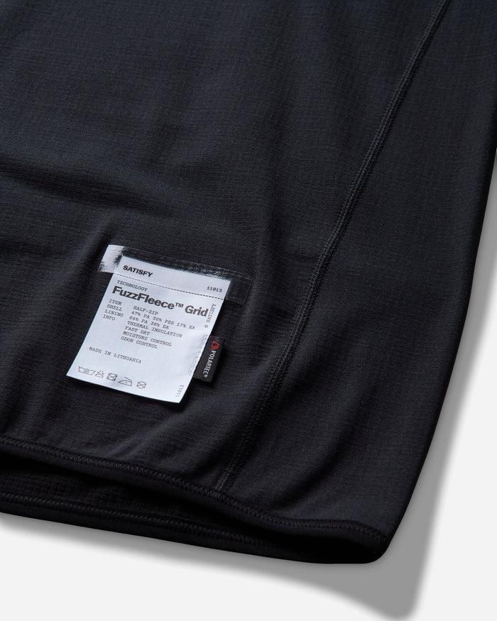 Satisfy Fuzzfleece Grid Half Zip Black SA Sweatshirts Crewneck 11013-00001 00001