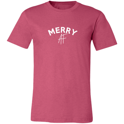 Merry AF graphic t-shirt in Heather Raspberry