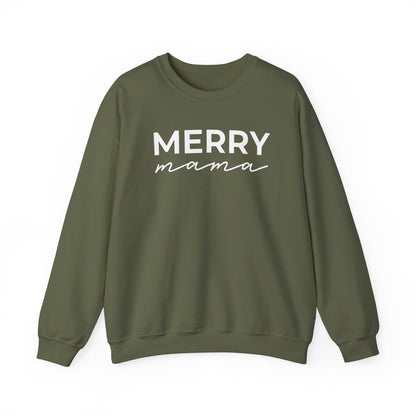 Merry Mama crewneck sweatshirt in Military Green