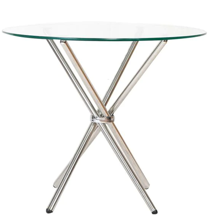 Metal SS Frame Base Center Table with Glass Top -
