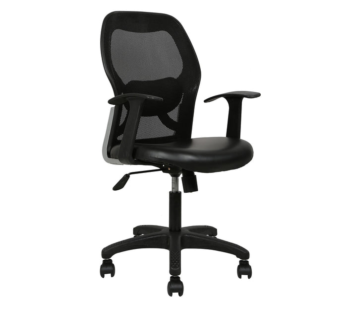 Mid Back Mesh Chair Ergonomic Design with Breathable Back, Cushioned Seat, Adjustable Height and Rolling Base for Home Office Workstation
