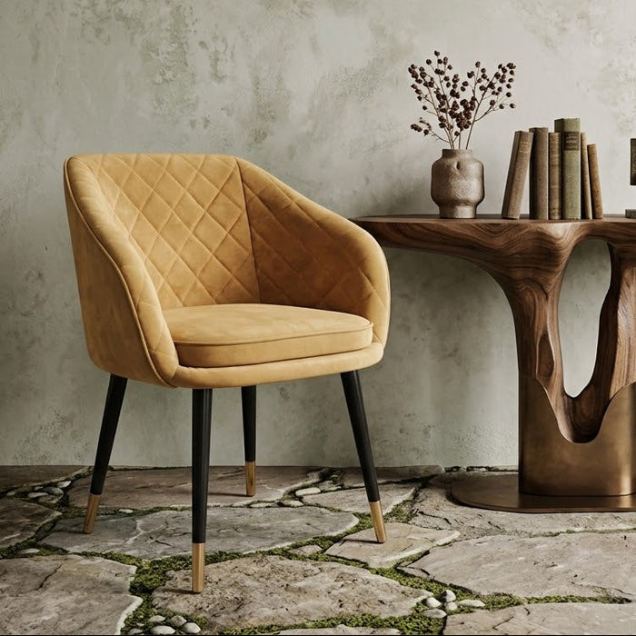 Modern Dining and Cafe Chair with Soft Seating & High Density Foam and Metal Legs