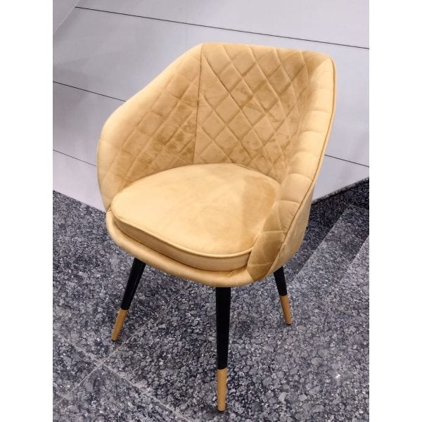Modern Dining and Cafe Chair with Soft Seating & High Density Foam and Metal Legs