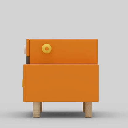 Modern Kids Cartoon 2 Drawer Bedside Storage Cabinet with Compact Organizer for Bedroom, Nursery & Playroom